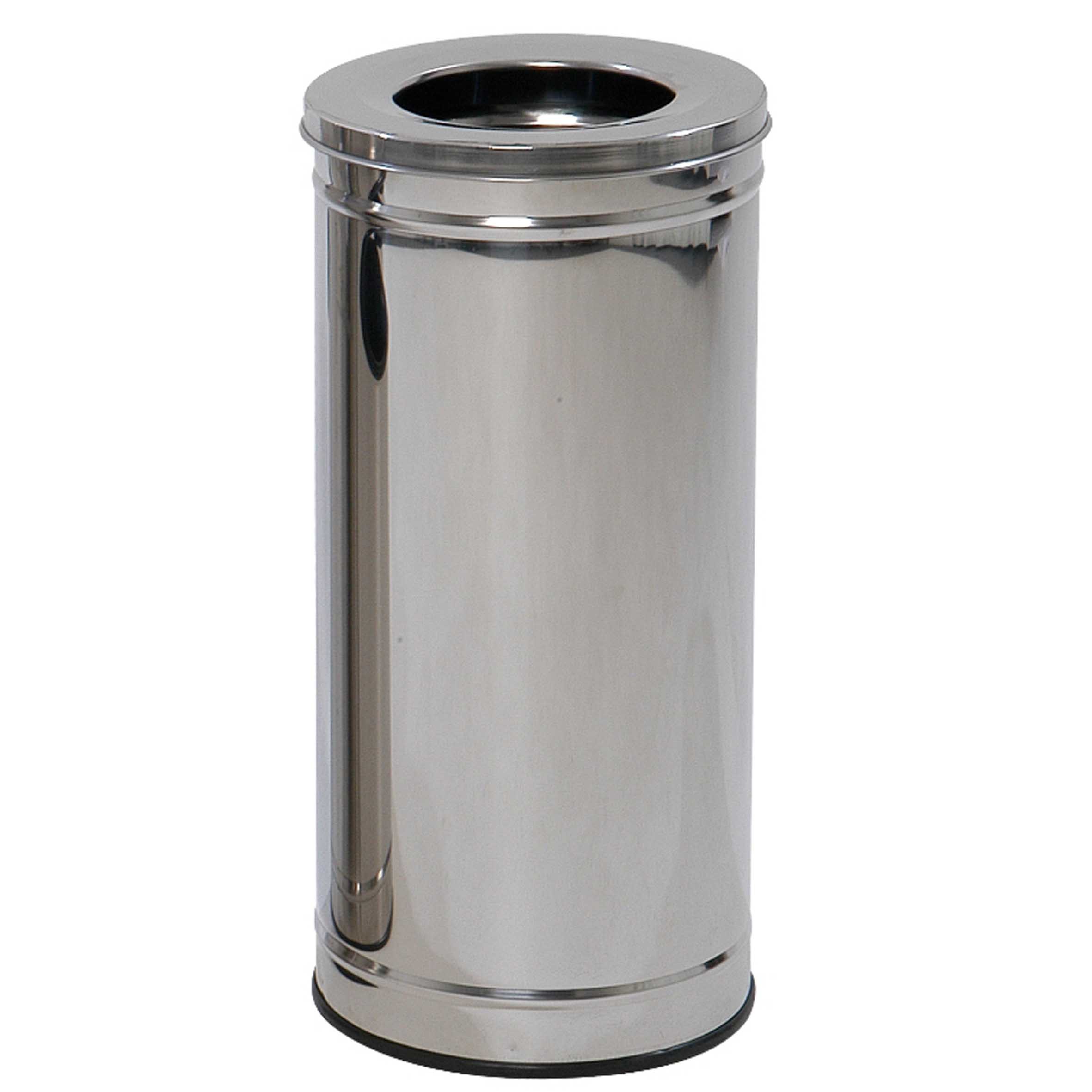Lixeira em Aço Inox com Aro Inox - JSN