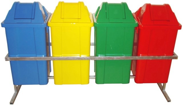 Conjunto para Coleta com 4 Cestos Quadrados de 60 litros - JSN