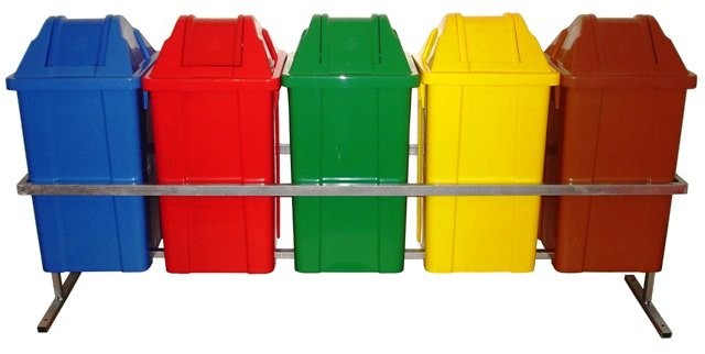 Conjunto para Coleta com 5 Cestos Quadrados de 60 litros - JSN