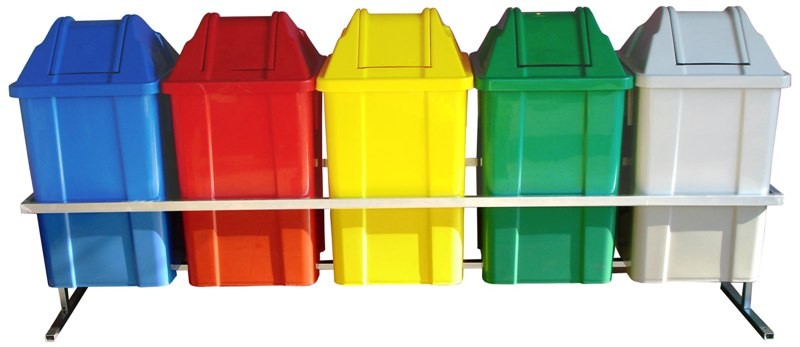 Conjunto para Coleta com 5 Cestos Quadrados de 100 litros - JSN
