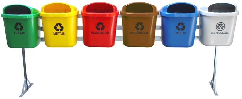 Conjunto para Coleta Seletiva de 40L com 06 Cestos  - JSN