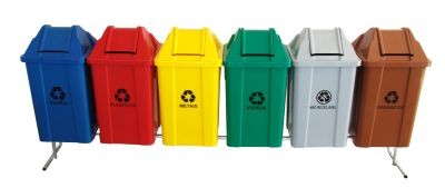 Conjunto para Coleta com 6 Cestos Quadrados de 100 litros - JSN