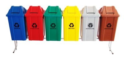Conjunto para Coleta com 6 Cestos Quadrados de 60 litros - JSN