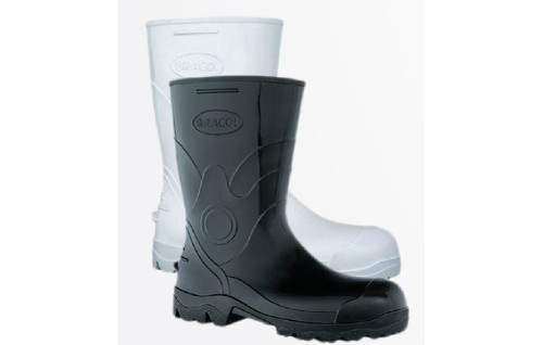 Bota pvc branca e preta