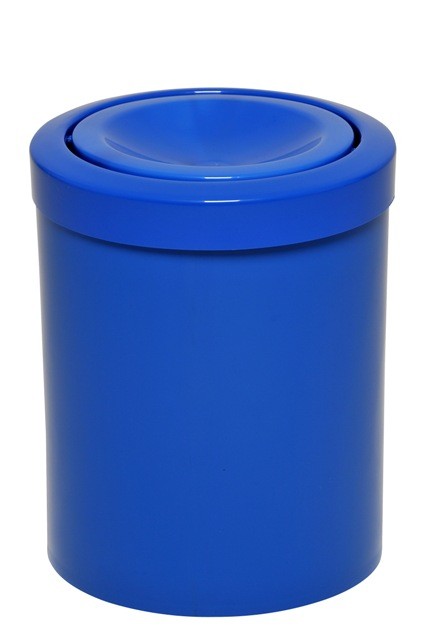  Lixeira com Tampa Meia Esfera em Plástico - Azul