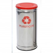 Lixeira em Inox com Tampa Meia Esfera Pintada - JSN