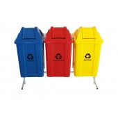  Conjunto para Coleta com 3 Cestos Quadrados de 100 litros - JSN