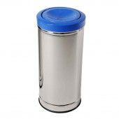Lixeira Inox com Tampa Meia Esfera Plástica - JSN