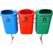 Conjunto para Coleta Seletiva com 3 Cestos - JSN