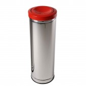 Lixeira Inox com Tampa Meia Esfera Plástica - JSN