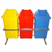 Conjunto para Coleta com 4 Cestos Quadrados de 100 litros - JSN
