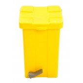 Cesto Quadrado com Pedal 25L - Amarelo