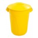  Cesto Plástico 100 Litros com Tampa - Amarelo