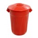 Cesto Plástico 100 Litros com Tampa - Vermelho